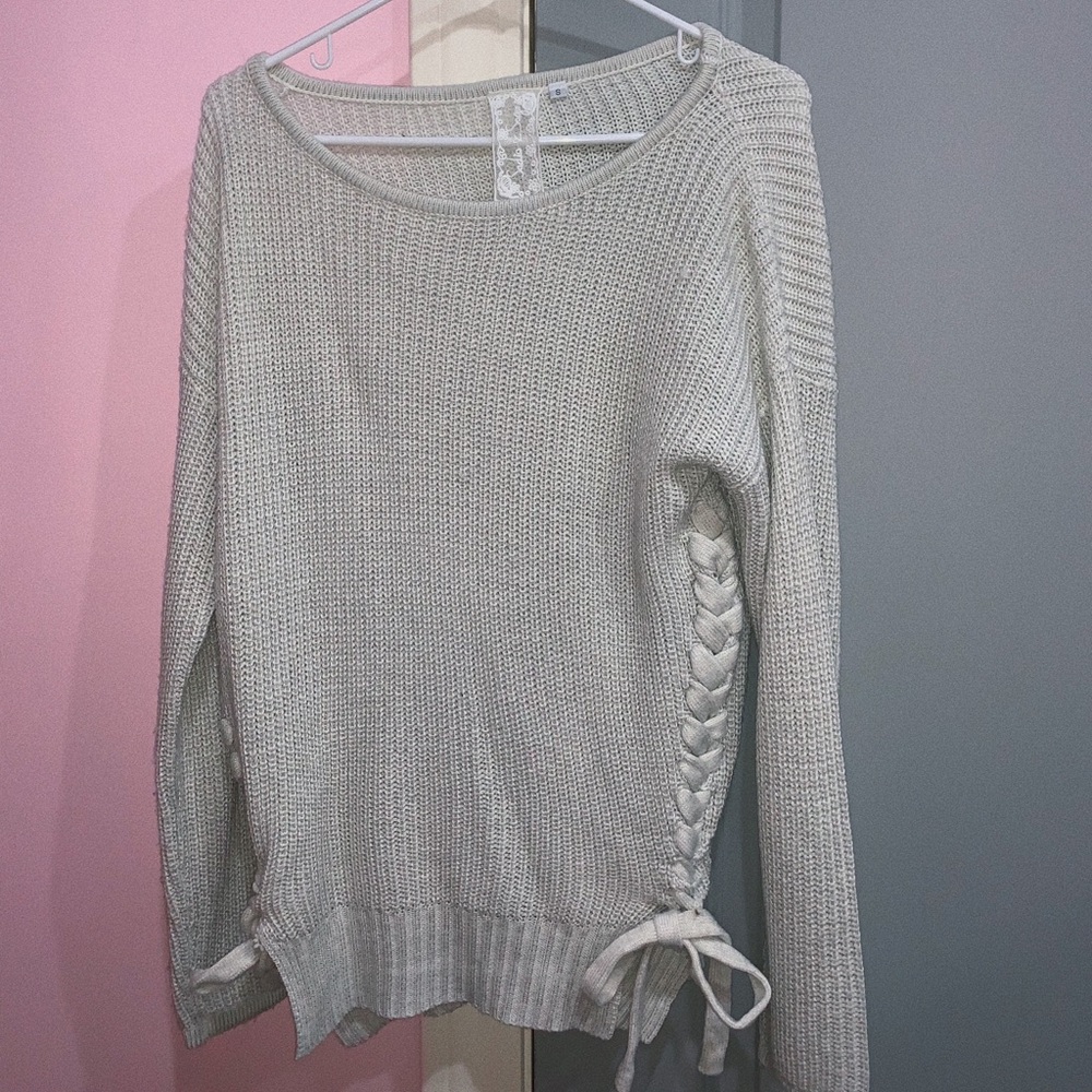 Sadie & Sage Lace Up Sweater